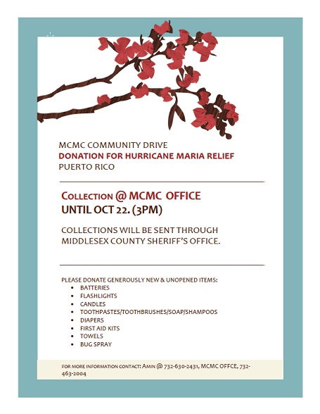 Drive FOR HURRICANE MARIA RELIEF in PUERTO RICO